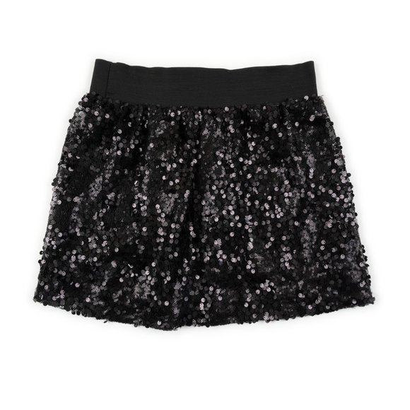 BUTTONS black sequin mini skirt with stretch waistband size M - Picture 3 of 6